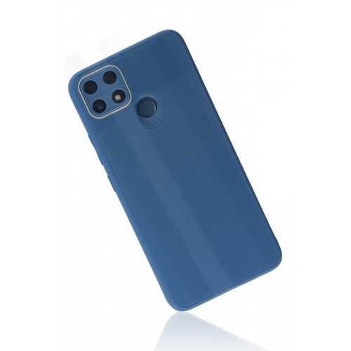 Newface Realme C25 Kılıf Glass Kapak - Mavi Newface Realme C25 Kılıf Glass Kapak - Mavi