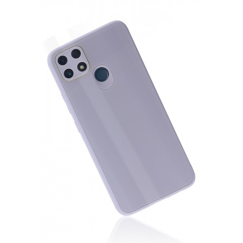 Newface Realme C25 Kılıf Glass Kapak - Lila Newface Realme C25 Kılıf Glass Kapak - Lila