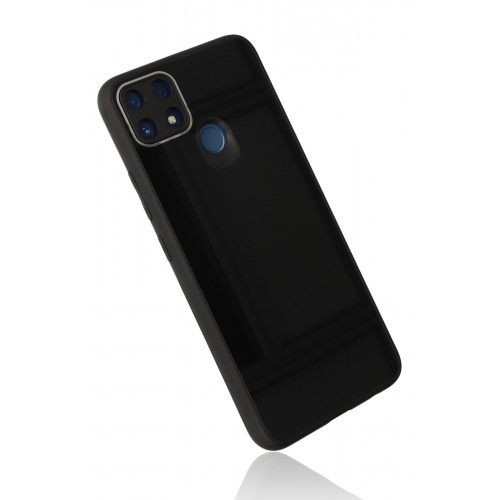 Newface Realme C25s Kılıf Glass Kapak - Siyah Newface Realme C25s Kılıf Glass Kapak - Siyah