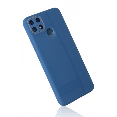 Newface Realme C25s Kılıf Glass Kapak - Mavi Newface Realme C25s Kılıf Glass Kapak - Mavi