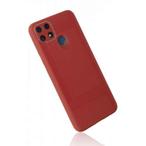Newface Realme C25s Kılıf Glass Kapak - Bordo Newface Realme C25s Kılıf Glass Kapak - Bordo