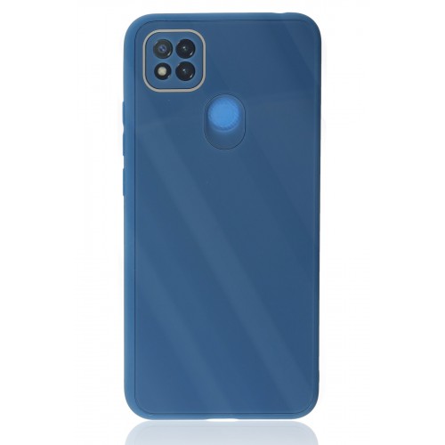 Newface Xiaomi Redmi 9C Kılıf Glass Kapak - Mavi Newface Xiaomi Redmi 9C Kılıf Glass Kapak - Mavi