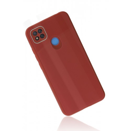 Newface Xiaomi Redmi 9C Kılıf Glass Kapak - Bordo Newface Xiaomi Redmi 9C Kılıf Glass Kapak - Bordo