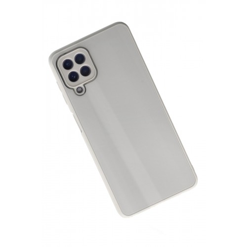 Newface Samsung Galaxy A12 Kılıf Glass Kapak - Beyaz Newface Samsung Galaxy A12 Kılıf Glass Kapak - Beyaz
