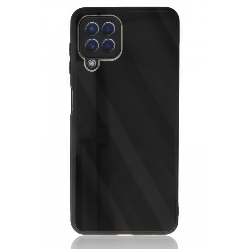 Newface Samsung Galaxy A22 Kılıf Glass Kapak - Siyah Newface Samsung Galaxy A22 Kılıf Glass Kapak - Siyah