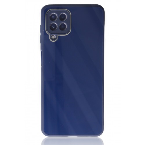 Newface Samsung Galaxy A22 Kılıf Glass Kapak - Lacivert Newface Samsung Galaxy A22 Kılıf Glass Kapak - Lacivert
