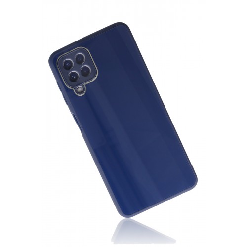Newface Samsung Galaxy A22 Kılıf Glass Kapak - Lacivert Newface Samsung Galaxy A22 Kılıf Glass Kapak - Lacivert