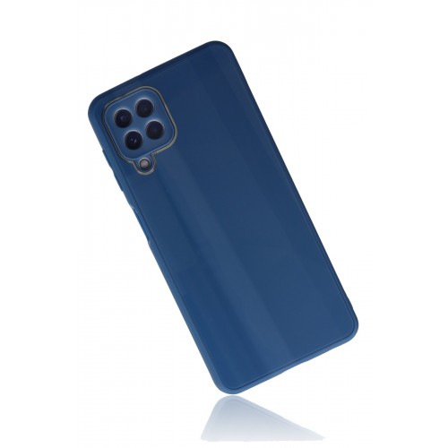 Newface Samsung Galaxy A22 Kılıf Glass Kapak - Mavi Newface Samsung Galaxy A22 Kılıf Glass Kapak - Mavi