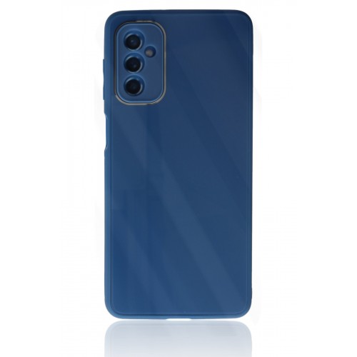 Newface Samsung Galaxy M52 5G Kılıf Glass Kapak - Mavi Newface Samsung Galaxy M52 5G Kılıf Glass Kapak - Mavi