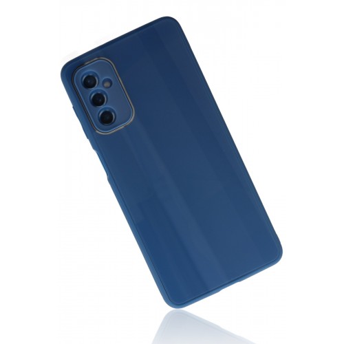 Newface Samsung Galaxy M52 5G Kılıf Glass Kapak - Mavi Newface Samsung Galaxy M52 5G Kılıf Glass Kapak - Mavi