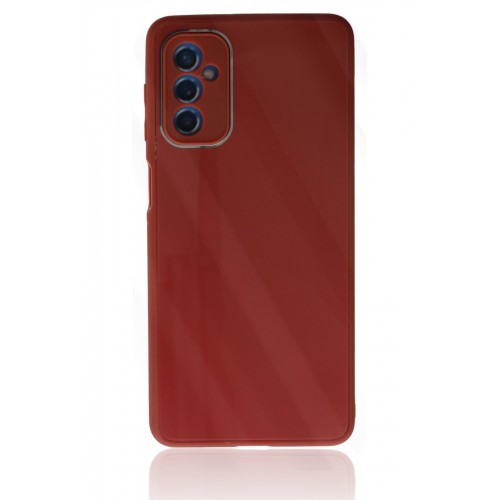 Newface Samsung Galaxy M52 5G Kılıf Glass Kapak - Bordo Newface Samsung Galaxy M52 5G Kılıf Glass Kapak - Bordo