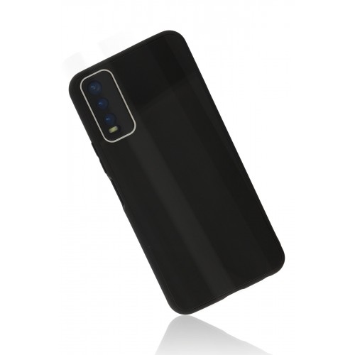 Newface Vivo Y20 Kılıf Glass Kapak - Siyah Newface Vivo Y20 Kılıf Glass Kapak - Siyah