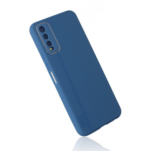 Newface Vivo Y20 Kılıf Glass Kapak - Mavi Newface Vivo Y20 Kılıf Glass Kapak - Mavi