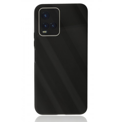 Newface Vivo Y33S Kılıf Glass Kapak - Siyah Newface Vivo Y33S Kılıf Glass Kapak - Siyah