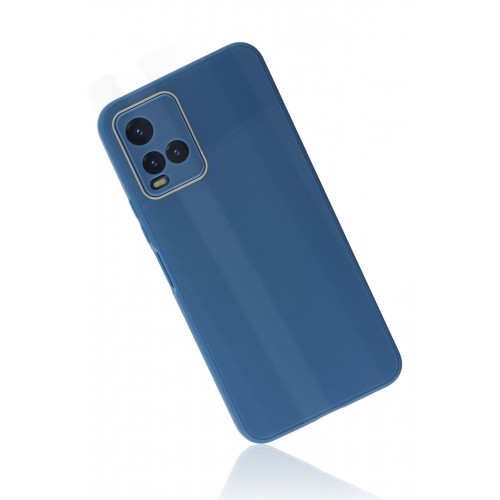 Newface Vivo Y33S Kılıf Glass Kapak - Mavi Newface Vivo Y33S Kılıf Glass Kapak - Mavi