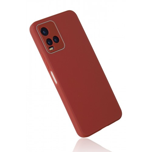 Newface Vivo Y33S Kılıf Glass Kapak - Bordo Newface Vivo Y33S Kılıf Glass Kapak - Bordo