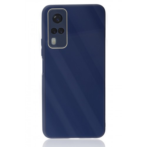 Newface Vivo Y51 Kılıf Glass Kapak - Lacivert Newface Vivo Y51 Kılıf Glass Kapak - Lacivert