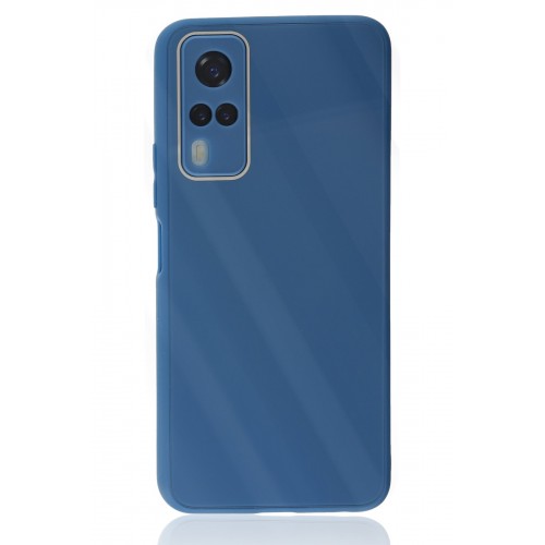 Newface Vivo Y51 Kılıf Glass Kapak - Mavi Newface Vivo Y51 Kılıf Glass Kapak - Mavi