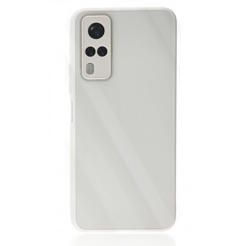 Newface Vivo Y31 2021 Kılıf Glass Kapak - Beyaz Newface Vivo Y31 2021 Kılıf Glass Kapak - Beyaz