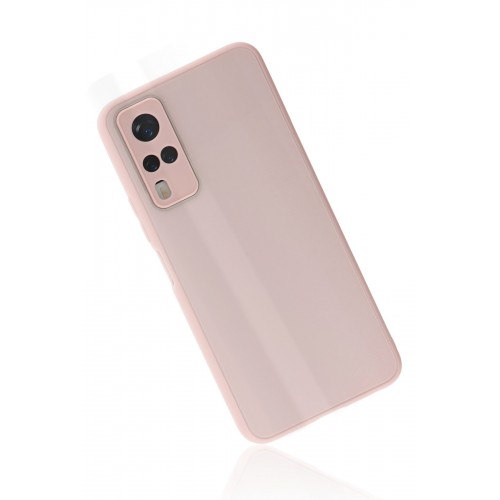 Newface Vivo Y53S Kılıf Glass Kapak - Pembe Newface Vivo Y53S Kılıf Glass Kapak - Pembe