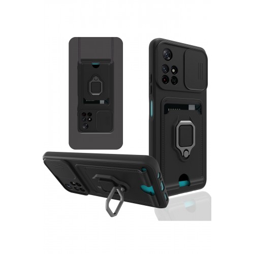 Newface Xiaomi Redmi Note 11T Kılıf Zuma Kartvizitli Yüzüklü Silikon - Siyah Newface Xiaomi Redmi Note 11T Kılıf Zuma Kartvizitli Yüzüklü Silikon - Siyah