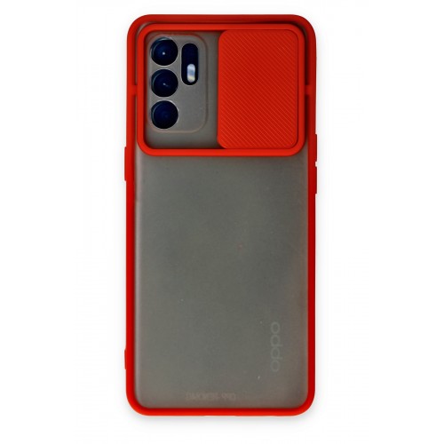 Newface Oppo Reno 6 Kılıf Palm Buzlu Kamera Sürgülü Silikon - Kırmızı Newface Oppo Reno 6 Kılıf Palm Buzlu Kamera Sürgülü Silikon - Kırmızı