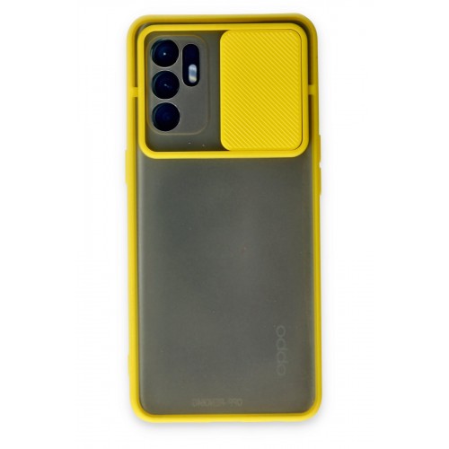 Newface Oppo Reno 6 Kılıf Palm Buzlu Kamera Sürgülü Silikon - Sarı Newface Oppo Reno 6 Kılıf Palm Buzlu Kamera Sürgülü Silikon - Sarı
