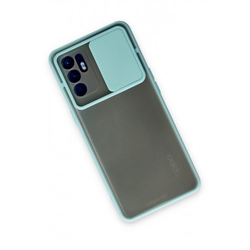 Newface Oppo Reno 6 Kılıf Palm Buzlu Kamera Sürgülü Silikon - Turkuaz Newface Oppo Reno 6 Kılıf Palm Buzlu Kamera Sürgülü Silikon - Turkuaz