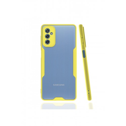 Newface Samsung Galaxy M52 5G Kılıf Platin Silikon - Sarı Newface Samsung Galaxy M52 5G Kılıf Platin Silikon - Sarı