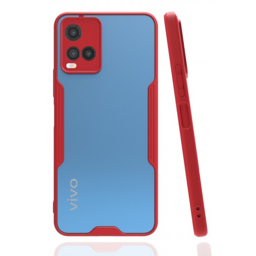 Newface Vivo Y33S Kılıf Platin Silikon - Kırmızı Newface Vivo Y33S Kılıf Platin Silikon - Kırmızı