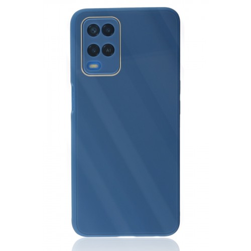 Newface Oppo A54 4G Kılıf Glass Kapak - Mavi Newface Oppo A54 4G Kılıf Glass Kapak - Mavi