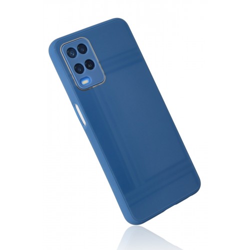 Newface Oppo A54 4G Kılıf Glass Kapak - Mavi Newface Oppo A54 4G Kılıf Glass Kapak - Mavi
