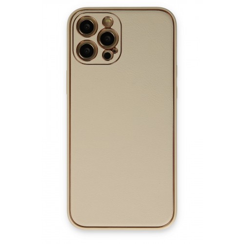 Newface iPhone 12 Pro Max Kılıf Coco Deri Silikon Kapak - Gold Newface iPhone 12 Pro Max Kılıf Coco Deri Silikon Kapak - Gold