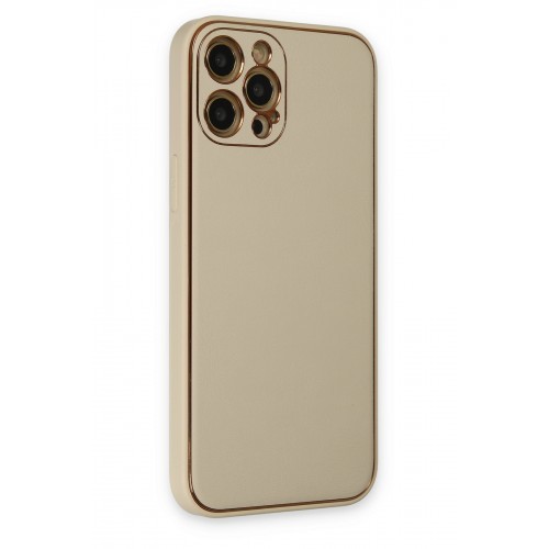 Newface iPhone 12 Pro Max Kılıf Coco Deri Silikon Kapak - Gold Newface iPhone 12 Pro Max Kılıf Coco Deri Silikon Kapak - Gold
