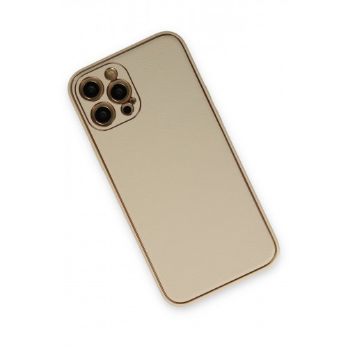 Newface iPhone 12 Pro Max Kılıf Coco Deri Silikon Kapak - Gold Newface iPhone 12 Pro Max Kılıf Coco Deri Silikon Kapak - Gold