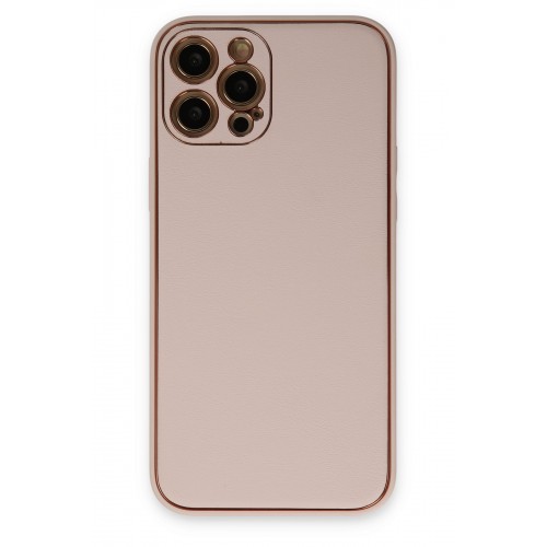 Newface iPhone 12 Pro Max Kılıf Coco Deri Silikon Kapak - Pudra Newface iPhone 12 Pro Max Kılıf Coco Deri Silikon Kapak - Pudra