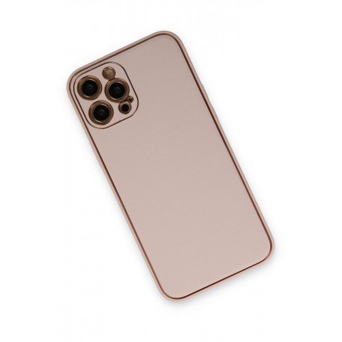 Newface iPhone 12 Pro Max Kılıf Coco Deri Silikon Kapak - Pudra Newface iPhone 12 Pro Max Kılıf Coco Deri Silikon Kapak - Pudra