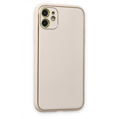 Newface iPhone 12 Kılıf Coco Deri Silikon Kapak - Beyaz Newface iPhone 12 Kılıf Coco Deri Silikon Kapak - Beyaz
