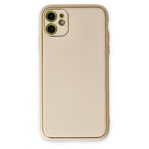 Newface iPhone 12 Kılıf Coco Deri Silikon Kapak - Gold Newface iPhone 12 Kılıf Coco Deri Silikon Kapak - Gold