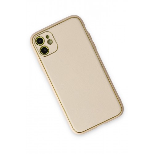 Newface iPhone 12 Kılıf Coco Deri Silikon Kapak - Gold Newface iPhone 12 Kılıf Coco Deri Silikon Kapak - Gold