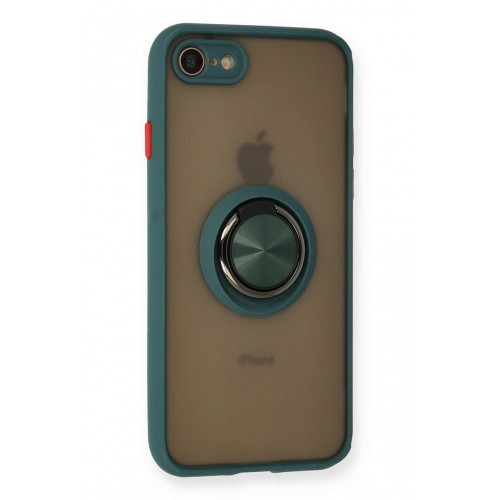 Newface iPhone SE 2020 Kılıf Montreal Yüzüklü Silikon Kapak - Yeşil Newface iPhone SE 2020 Kılıf Montreal Yüzüklü Silikon Kapak - Yeşil