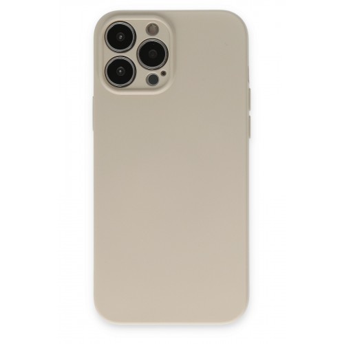 Newface iPhone 13 Pro Kılıf Nano içi Kadife  Silikon - Bej