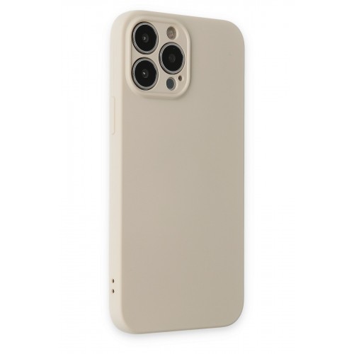 Newface iPhone 13 Pro Kılıf Nano içi Kadife Silikon - Bej Newface iPhone 13 Pro Kılıf Nano içi Kadife Silikon - Bej
