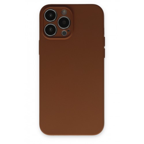 Newface iPhone 13 Pro Kılıf Nano içi Kadife Silikon - Kahverengi Newface iPhone 13 Pro Kılıf Nano içi Kadife Silikon - Kahverengi