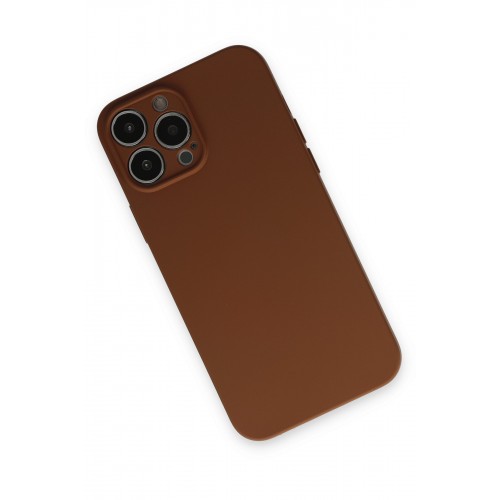 Newface iPhone 13 Pro Kılıf Nano içi Kadife Silikon - Kahverengi Newface iPhone 13 Pro Kılıf Nano içi Kadife Silikon - Kahverengi