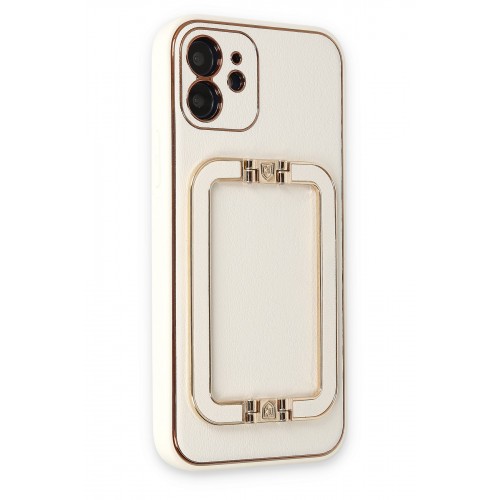 Newface iPhone 12 Kılıf Coco Elit Kapak - Beyaz Newface iPhone 12 Kılıf Coco Elit Kapak - Beyaz