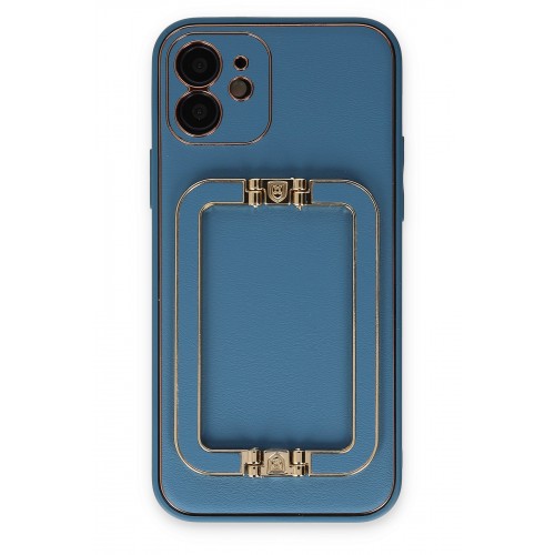 Newface iPhone 12 Kılıf Coco Elit Kapak - Mavi Newface iPhone 12 Kılıf Coco Elit Kapak - Mavi