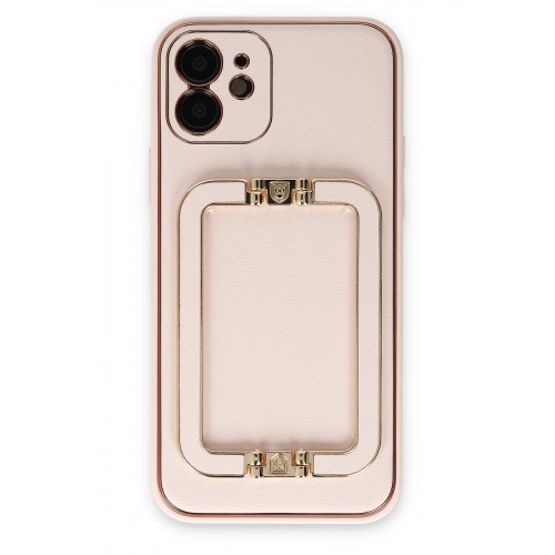 Newface iPhone 12 Kılıf Coco Elit Kapak - Pudra Newface iPhone 12 Kılıf Coco Elit Kapak - Pudra