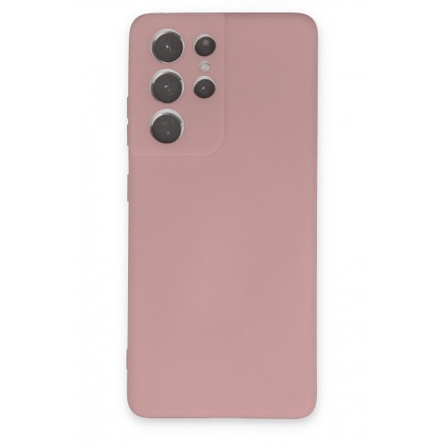 Newface Samsung Galaxy S21 Ultra Kılıf Nano içi Kadife Silikon - Pudra Newface Samsung Galaxy S21 Ultra Kılıf Nano içi Kadife Silikon - Pudra