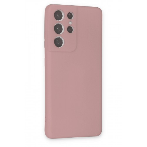 Newface Samsung Galaxy S21 Ultra Kılıf Nano içi Kadife Silikon - Pudra Newface Samsung Galaxy S21 Ultra Kılıf Nano içi Kadife Silikon - Pudra